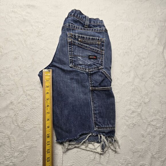 Ariat Blue Jean Cargo Shorts Men 32 Western Fray Cowboy Rugged Workwear Denim - Picture 6 of 6